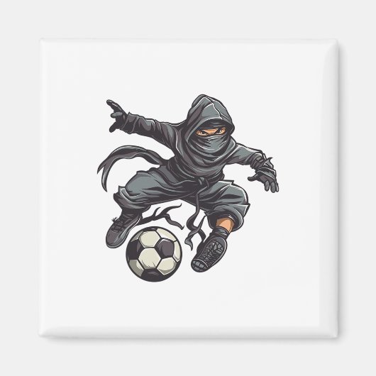 Ninja-voetbal I Kinderen Voetbal Magneet (Voorkant)