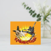 Ninja vs. Bunny Briefkaart(?!?) Briefkaart (Staand voorkant)