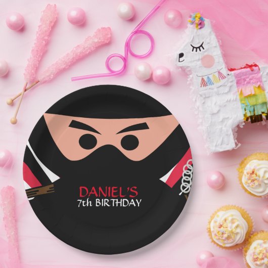 Ninja Warrior Birthday Bord 9-inch papier (Feest)