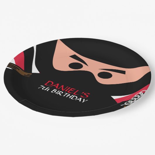 Ninja Warrior Birthday Bord 9-inch papier (Gekanteld)