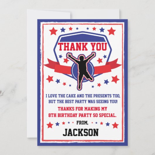 Ninja Warrior Birthday Dank je wel Bedankkaart (Voorkant)