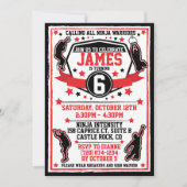 Ninja Warrior Birthday Invitation / Parkour Invite Kaart (Voorkant)