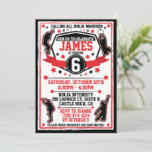 Ninja Warrior Birthday Invitation / Parkour Invite Kaart (Staand voorkant)