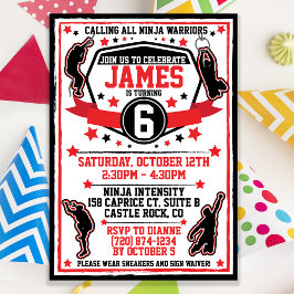 Ninja Warrior Birthday Invitation / Parkour Invite Kaart
