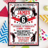 Ninja Warrior Birthday Invitation / Parkour Invite Kaart
