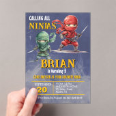 Ninja Warrior Birthday Party Acryl Uitnodigingen (Insitu (Draagbaar))