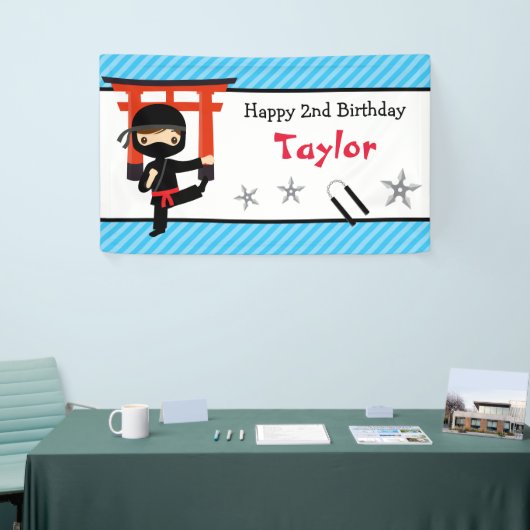 Ninja Warrior Birthday Party Banner Backdrop (Beurs)