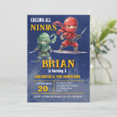Ninja Warrior Birthday Party Kaart (Staand voorkant)