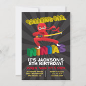 Ninja Warrior Birthday Party Kaart (Voorkant)