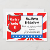 Ninja Warrior Birthday Party Kinder Boys Patriotic Kaart (Voorkant)