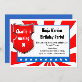 Ninja Warrior Birthday Party Kinder Boys Patriotic Kaart