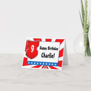 Ninja Warrior Birthday Party Kinder Boys Patriotic Kaart