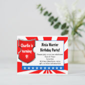 Ninja Warrior Birthday Party Kinder Boys Patriotic Uitnodiging Briefkaart (Staand voorkant)
