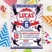 Ninja Warrior Birthday Party Obstacle Course Invit Kaart