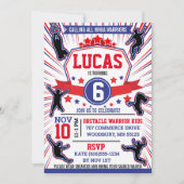 Ninja Warrior Birthday Party Obstacle Course Invit Kaart (Voorkant)