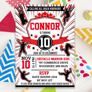 Ninja Warrior Birthday Party Obstacle Course Kaart