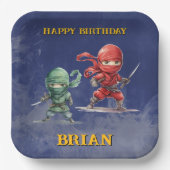 Ninja Warrior Birthday Party Papieren Bordje (Voorkant)