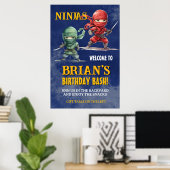 Ninja Warrior Birthday Party Poster (Thuiskantoor)