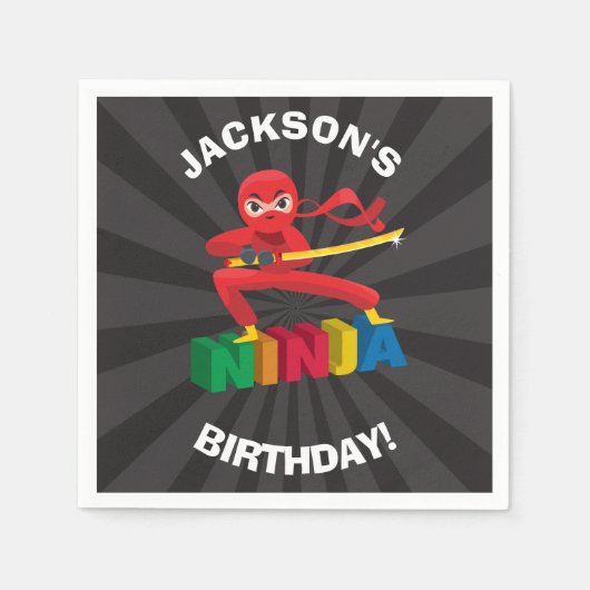 Ninja Warrior Birthday Party Servet (Voorkant)