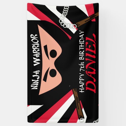 Ninja Warrior Birthday Spandoek (Verticaal)