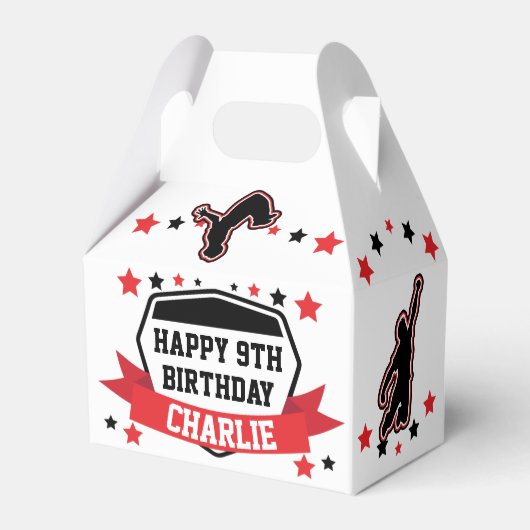 Ninja Warrior Boys Birthday Favor Box Bedankdoosjes (Achterkant)