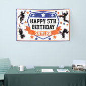 Ninja Warrior Boys Birthday Party Blue & Oranje Spandoek (Beurs)