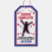 Ninja Warrior Boys Birthday Party Course Complete Cadeaulabel (Voorkant)