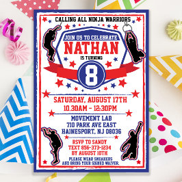 Ninja Warrior Boys Birthday Party Invitation Kaart