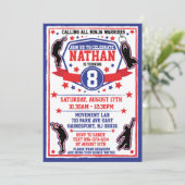 Ninja Warrior Boys Birthday Party Invitation Kaart (Staand voorkant)