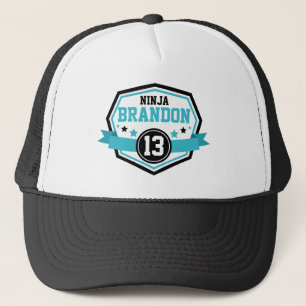 Ninja Warrior Boys Birthday Party Name & Age Trucker Pet