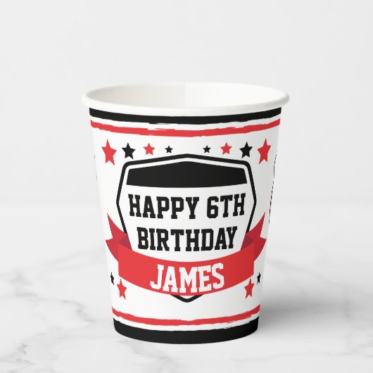 Ninja Warrior Boys Birthday Party Paper Cups Papieren Bekers (Links)