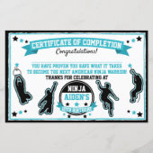 Ninja Warrior Boys Party Certificate of Completion (Voorkant)