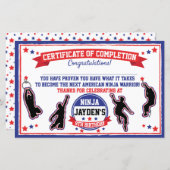 Ninja Warrior Boys Party Certificate of Completion (Voorkant / Achterkant)