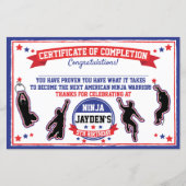 Ninja Warrior Boys Party Certificate of Completion (Voorkant)
