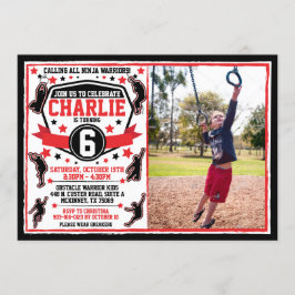 Ninja Warrior Boys Verjaardag Foto Kaart
