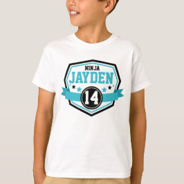 Ninja Warrior Boys Verjaardagsfeest Naam & leeftij T-shirt
