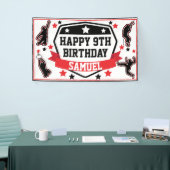 Ninja Warrior Boys Verjaardagsfeestje Zwart & Rood Spandoek (Beurs)