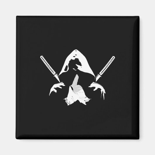 Ninja Warrior Bushido Samurai Zwaard Vechters Mart Magneet (Voorkant)