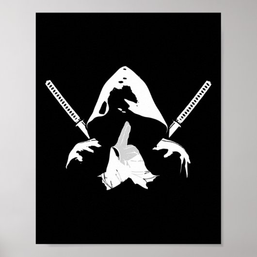 Ninja Warrior Bushido Samurai Zwaardvechter Martia Poster (Voorkant)