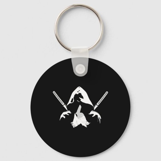 Ninja Warrior Bushido Samurai Zwaardvechter Martia Sleutelhanger (Voorkant)