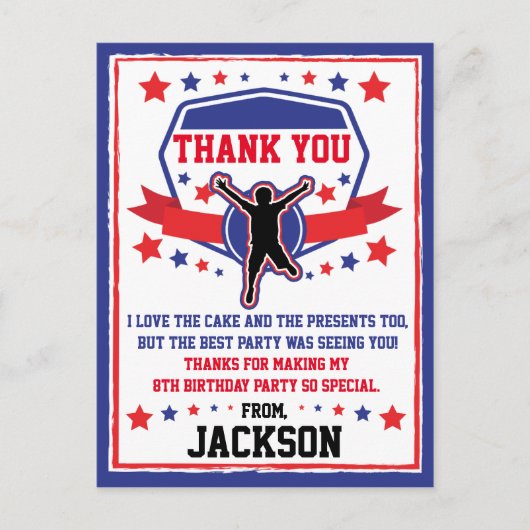 Ninja Warrior Dank u Briefkaart (Voorkant)