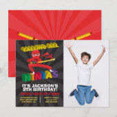 Ninja Warrior Foto Verjaardag Party Uitnodiging (Voorkant / Achterkant)