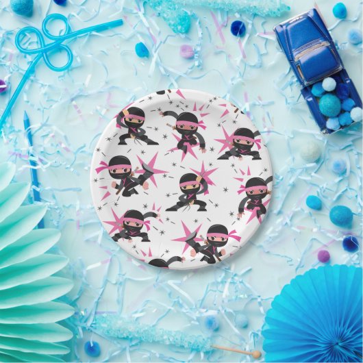 Ninja Warrior Girl Birthday Party Paper Borden Papieren Bordje (Feest)