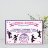 Ninja Warrior Girl Party Certificate of Completion (Staand voorkant)