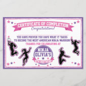 Ninja Warrior Girl Party Certificate of Completion (Voorkant)