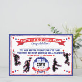 Ninja Warrior Girl Party Certificate of Completion (Staand voorkant)