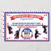 Ninja Warrior Girl Party Certificate of Completion (Voorkant / Achterkant)