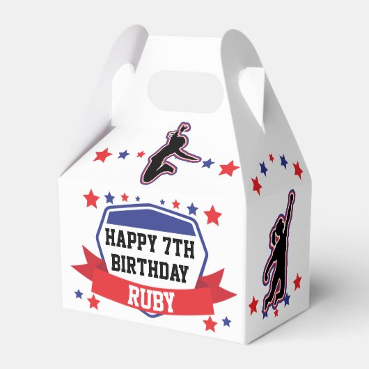 Ninja Warrior Girls Birthday Favor Box Bedankdoosjes (Achterkant)