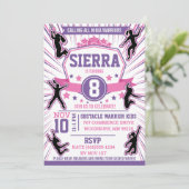 Ninja Warrior Girls Birthday Party Obstacle Course Kaart (Staand voorkant)