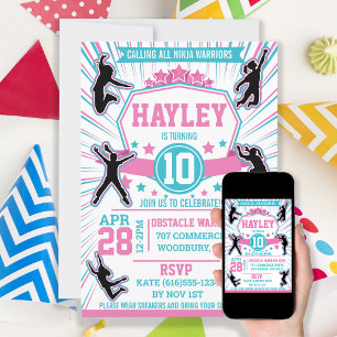 Ninja Warrior Girls Birthday Party Obstacle Course Kaart